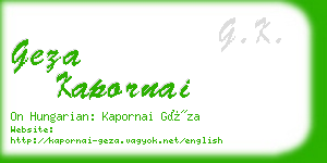 geza kapornai business card